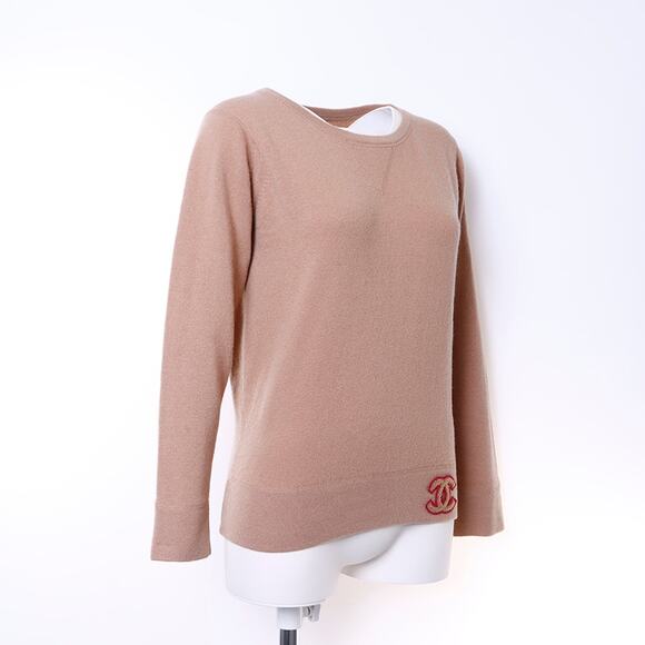 Authentic CHANEL Cashmere Knit Sweater Jumper Pullover Brown 38 - Picture 3 of 10